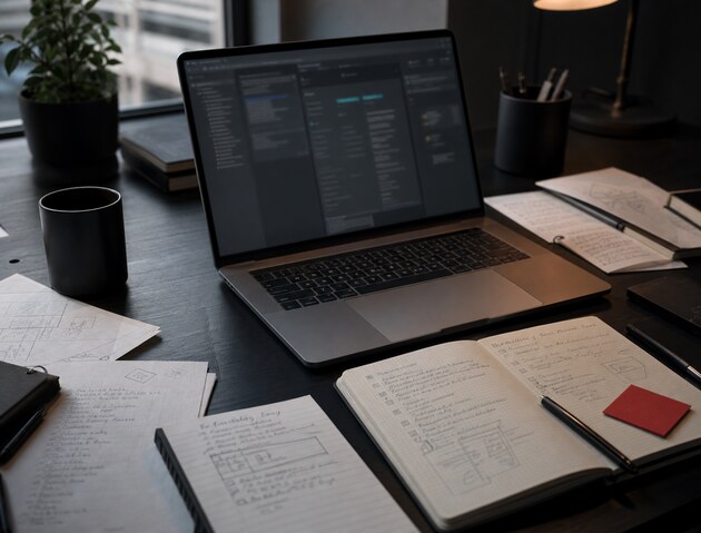 Arbeitsplatz als Symbol für strukturierte Softwareentwicklung